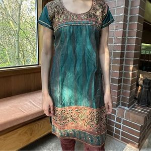 Green Indian Tunic/Kurta, Size S